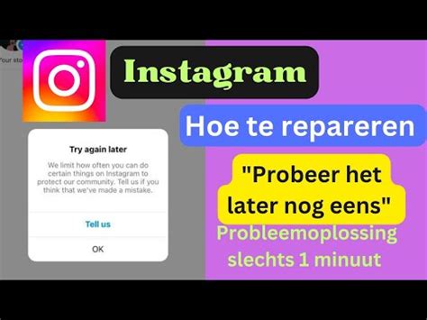 foutmelding instagram probeer het later opnieuw|Instagram problemen